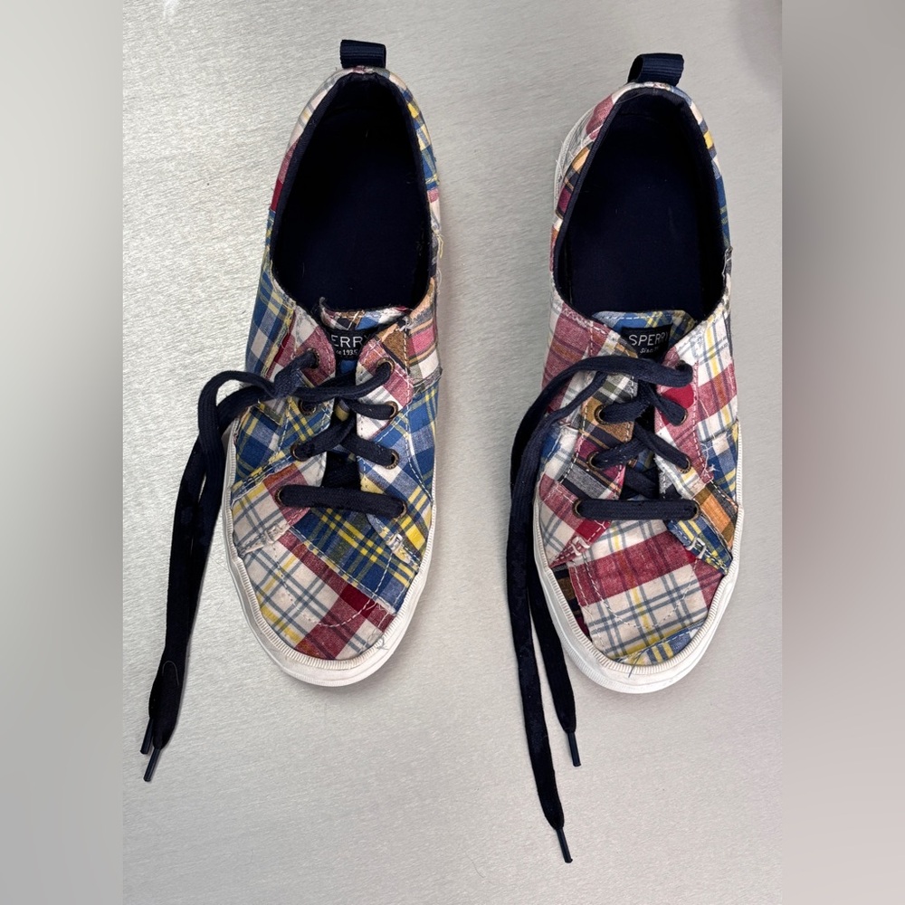 Sperry Plaid Sneakers - Multicolor Patchwork 9.5